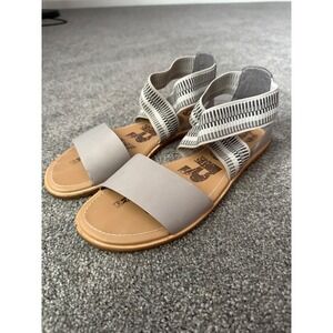 Women's Shoes‎ Size 10.5 Sorel Ella Dove Leather Gray Sandals Strappy , Flats
